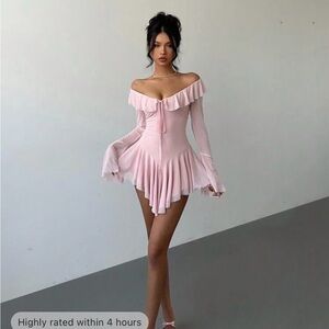 Elegant Pink Off-Shoulder Dress